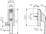 Abschließbarer Fenstergriff FG400A mit Alarmfunktion